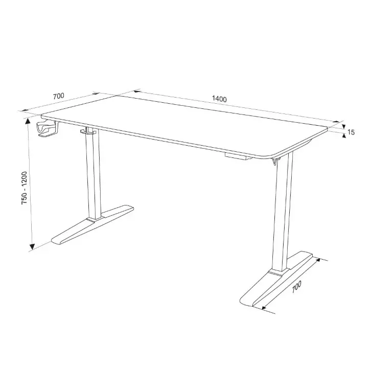 Стол для компьютера Knight TABLE T3 столешница МДФ орех каркас черный