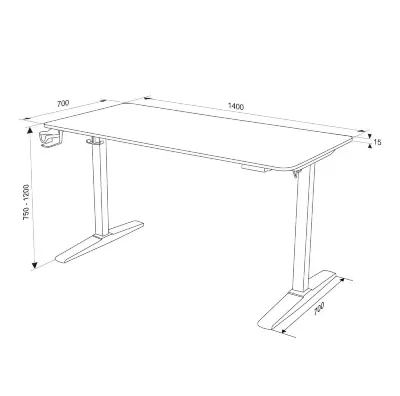 Стол для компьютера Knight TABLE T3 столешница МДФ орех каркас черный