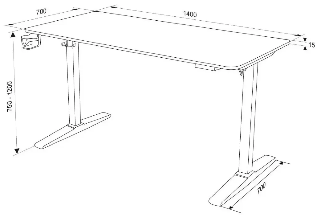 Стол для компьютера Knight TABLE T3 столешница МДФ белый каркас белый