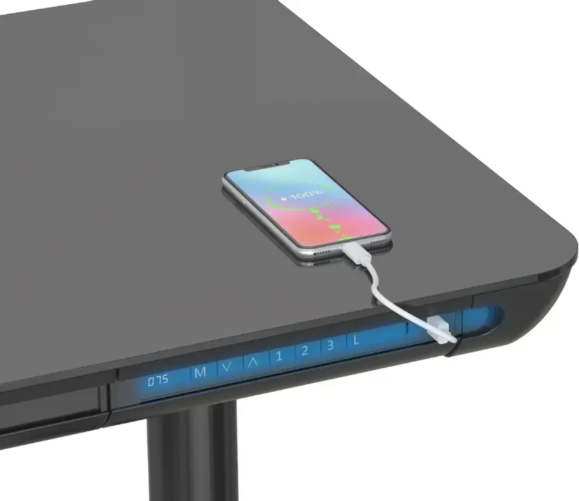 Стол для компьютера Cactus CS-EGD-BK-LED столешница закаленное стекло черный каркас черный