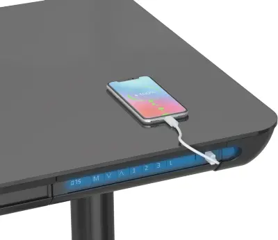 Стол для компьютера Cactus CS-EGD-BK-LED столешница закаленное стекло черный каркас черный