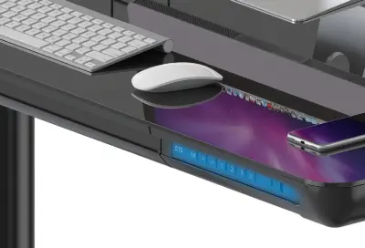 Стол для компьютера Cactus CS-EGD-BK-LED столешница закаленное стекло черный каркас черный