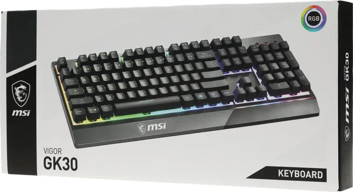 Клавиатура MSI Vigor GK30 проводная, USB Type-A, чёрный