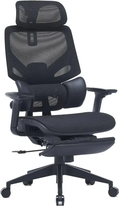 Кресло Cactus CS-CHR-MC01-BK черный сетка/эко.кожа с подголов. крестов. пластик