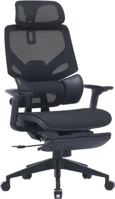 Кресло Cactus CS-CHR-MC01-BK черный сетка/эко.кожа с подголов. крестов. пластик