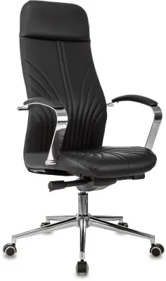 Кресло руководителя Бюрократ CH-610SL-Lux черный эко. кожа крестов. металл хром 