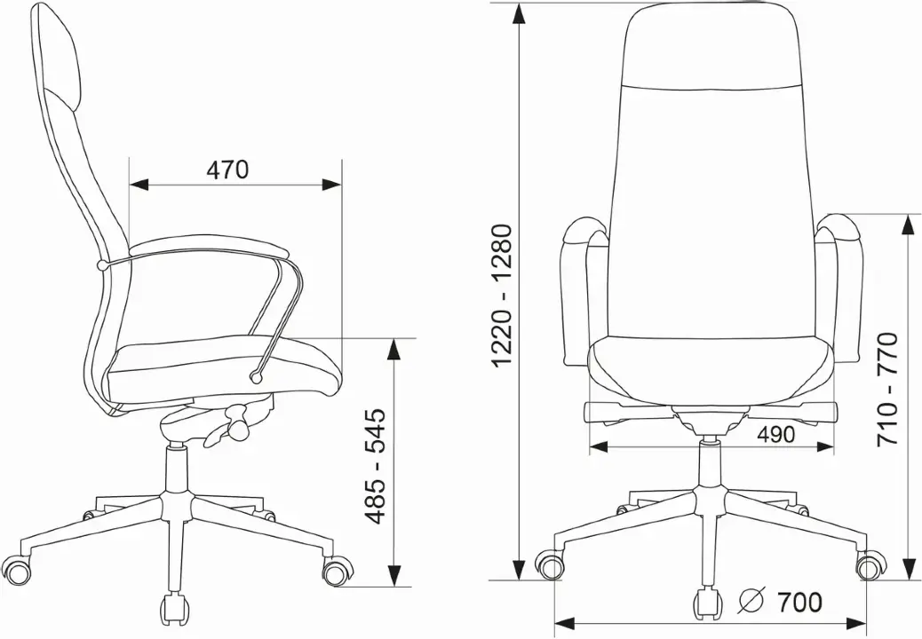 Кресло руководителя Бюрократ CH-610SL-Lux черный эко. кожа крестов. металл хром 