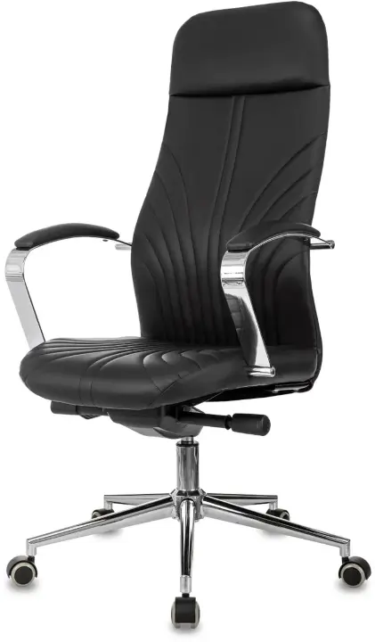 Кресло руководителя Бюрократ CH-610SL-Lux черный эко. кожа крестов. металл хром 