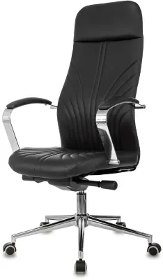 Кресло руководителя Бюрократ CH-610SL-Lux черный эко. кожа крестов. металл хром 