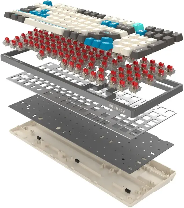 Клавиатура A4Tech Bloody S98 Pixels Blue проводная USB серый/бежевый 