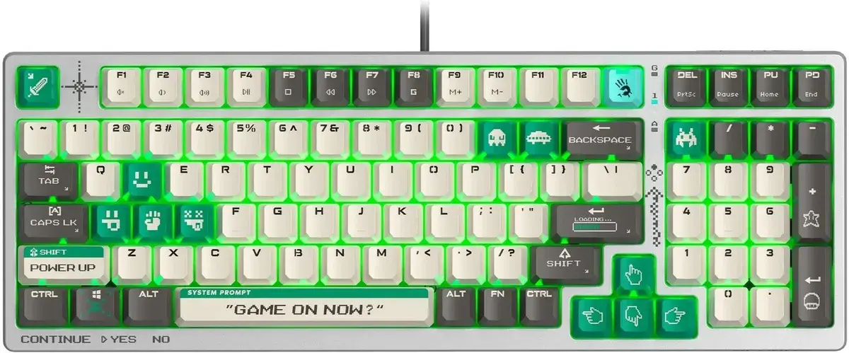 Клавиатура A4Tech Bloody S98 Pixels Green проводная USB белый/бежевый