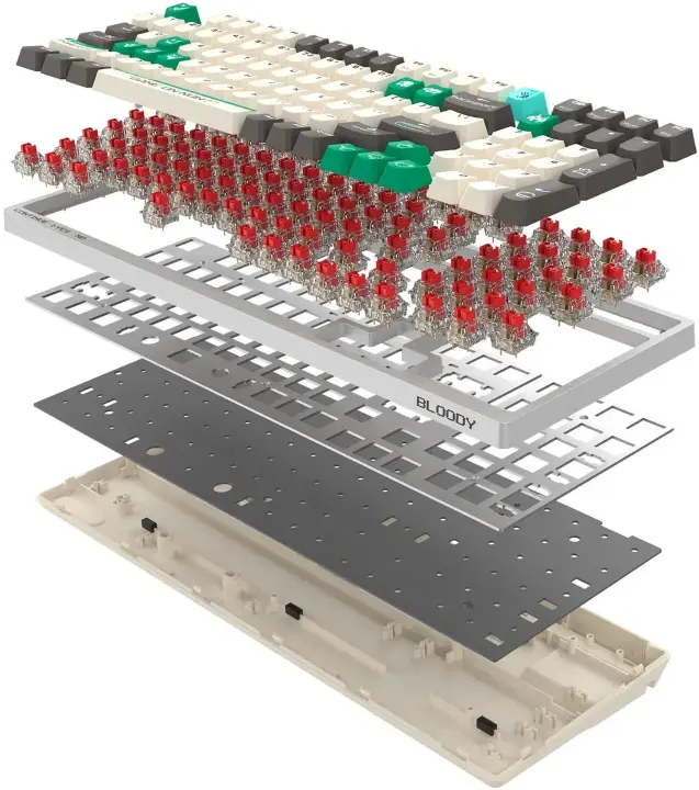 Клавиатура A4Tech Bloody S98 Pixels Green проводная USB белый/бежевый