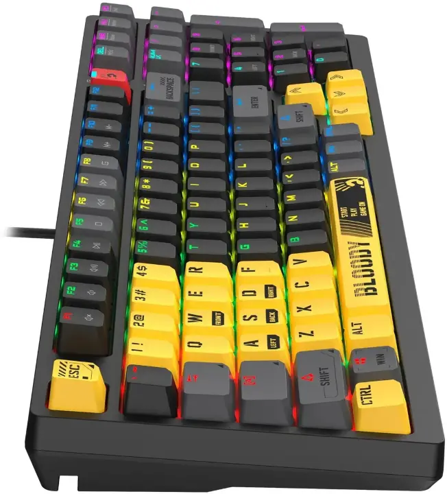Клавиатура A4Tech Bloody S98 Sports Lime BLMS Plus проводная USB желтый/серый 