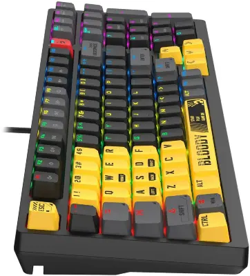 Клавиатура A4Tech Bloody S98 Sports Lime BLMS Plus проводная USB желтый/серый 