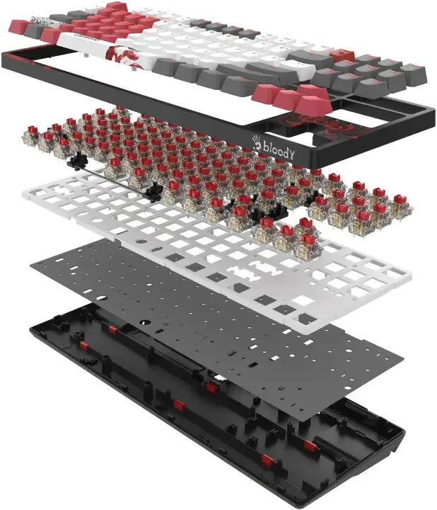 Клавиатура A4Tech Bloody S87 Naraka проводная USB черный/красный 