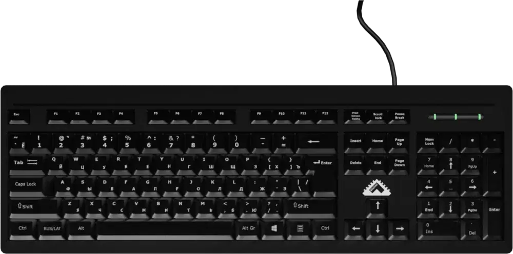 Клавиатура БЕШТАУ проводная  КЛ104РУ 104 клавиши, USB, 1,8м,  Цвет русской/латинской раскладки (Белый/Белый) МИНПРОМТОРГ (МПТ) 