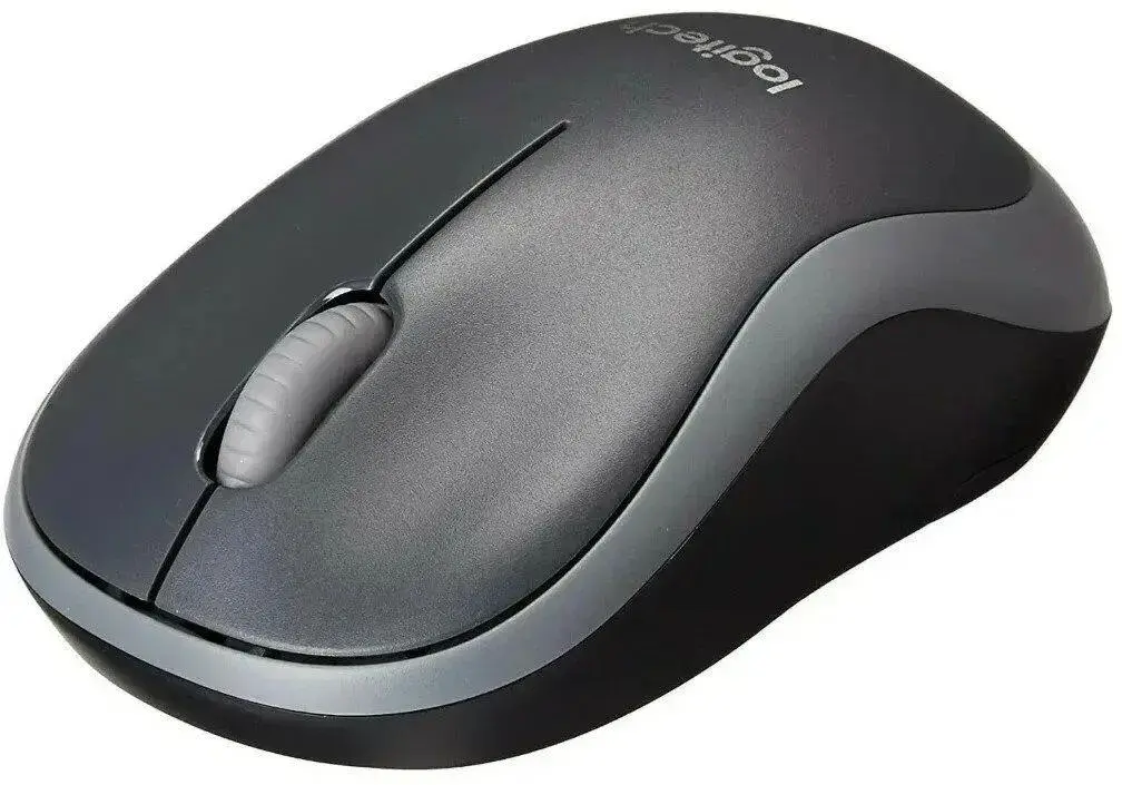 Мышь беспроводная Logitech M186 черный/серый, 1000 dpi, радиоканал, USB, кнопки - 3