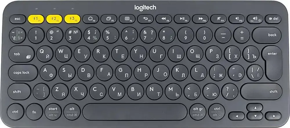 Клавиатура Logitech K380 беспроводная, Bluetooth, темно-серый 