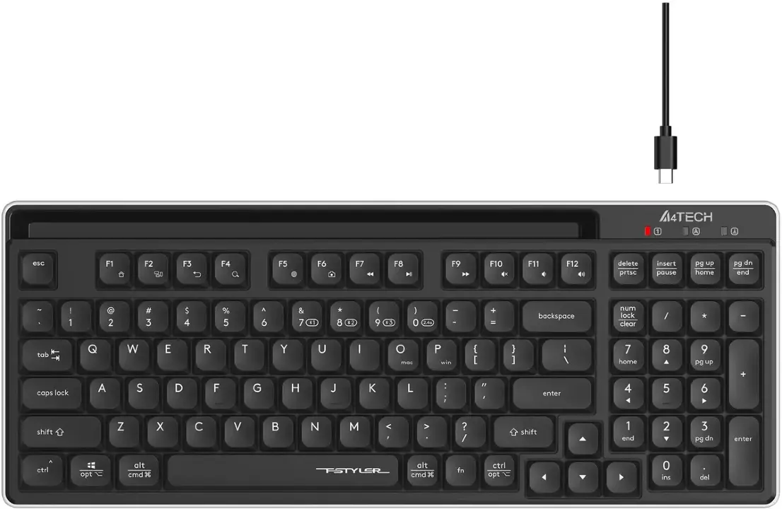 Клавиатура A4Tech Fstyler FBX70C беспроводная, USB, Bluetooth/Радиоканал, черный 