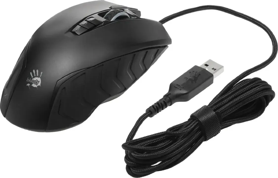 Мышь проводная A4Tech Bloody J95s черный, 8000 dpi, USB, кнопки - 9 