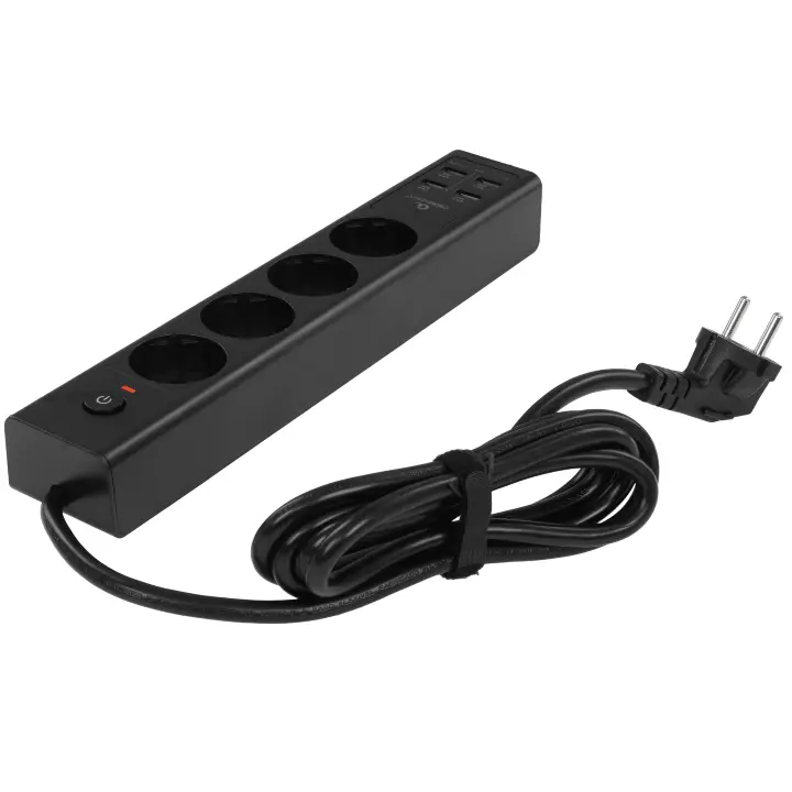 Сетевой фильтр Cablexpert EXN-4-U4-B-2 черный