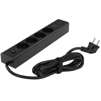 Сетевой фильтр Cablexpert EXN-4-U4-B-2 черный