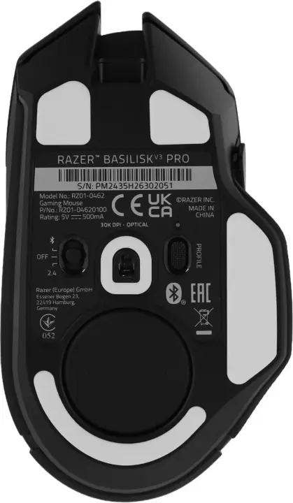 Мышь беспроводная/проводная Razer Basilisk V3 Pro 35K черный, 35000 dpi, радиоканал, Bluetooth, USB, кнопки - 11 