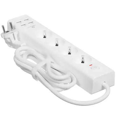 Сетевой фильтр Cablexpert EXN-4-U4-W-2 белый