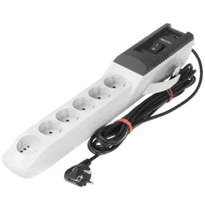 Сетевой фильтр Pilot PRO USB 5м серый