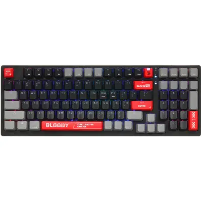 Клавиатура беспроводная механическая A4Tech Bloody WS98 USB черный/серый