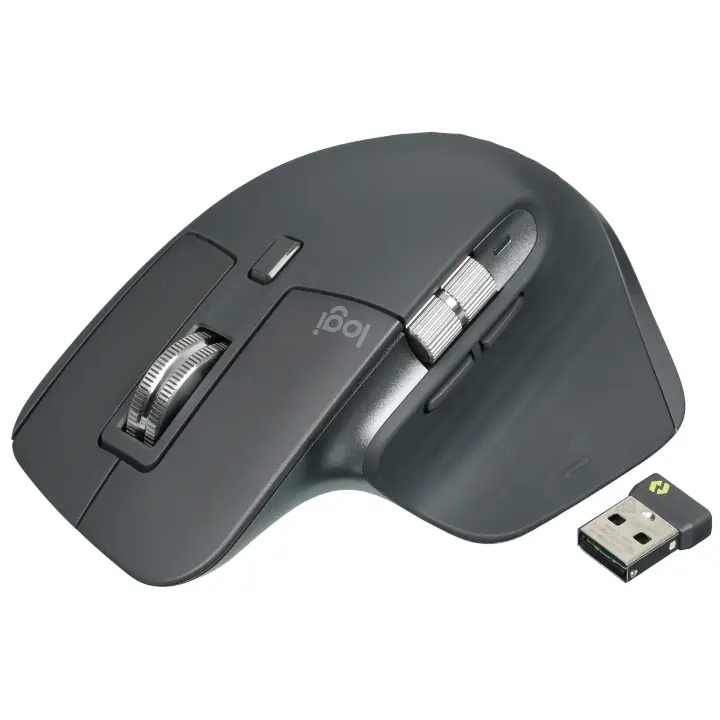 Мышь беспроводная Logitech MX Master 3s графитовый, 8000 dpi, радиоканал, Bluetooth, USB, кнопки - 7