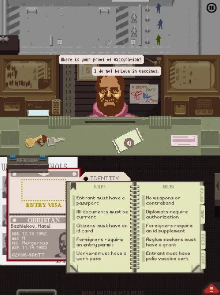 Papers, Please — механика скорости против точности
