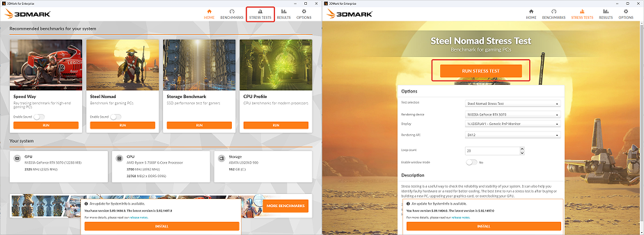 Результат Stress Test в 3DMark с процентом стабильности